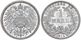 Germania - Gugliemo II (1888-1918) Marco 1915 A - KM 14 Ag 5,54 g • Rovescio dai fondi praticamente a specchio

Status: FDC