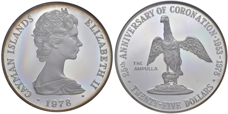 Isole Cayman - Elisabetta II (1952-2022) 25 Dollars 1978 Coronation Ampulla - KM...