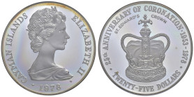 Isole Cayman - Elisabetta II (1952-2022) 25 Dollars 1978 Coronation Crown - KM 38 Ag 51,35 g • TOP POP, miglior esemplare certificato NGC PF 69 ULTRA ...