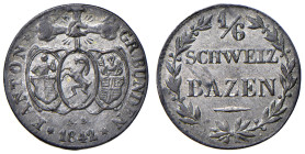 Svizzera - "Graubunden" 1/6 Batzen 1842 - KM 16 Mi 0,82 g

Status: qFDC