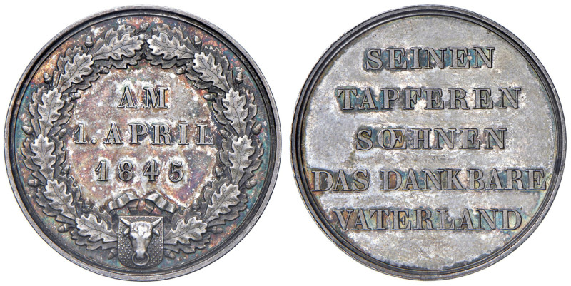 Svizzera - "Uri" Medaglia 1845 - Schweizer Medailen 903 Ag 10,54 g • Medaglia al...
