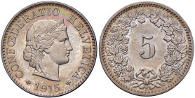 Svizzera - Confederazione (dal 1848) 5 Rappen 1915 - KM 26 Copper Nickel • In slab NGC MS 65 n. 6634747-025

Status: FDC