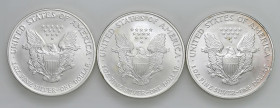 USA - Dollaro "American Silver Eagle" 2005, 2006, 2007 - KM 273 Ag Insieme di tre monete

Status: FDC