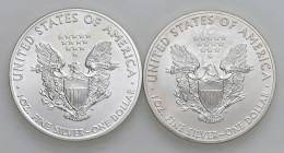 USA - Dollaro "American Silver Eagle" 2014, 2015 - KM 273 Ag Insieme di due monete

Status: FDC