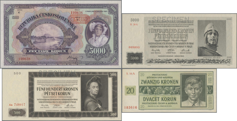 Bohemia & Moravia: Protektorat Böhmen und Mähren, huge lot with 29 banknotes, se...