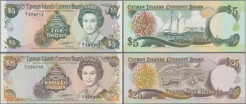 Cayman Islands: Cayman Islands Currency Board, series 1991, pair with 5 Dollars ...