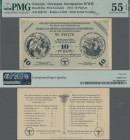 Estonia: Ostland Spinnstoffwaren-Punktwertschein, 10 Punkte 1944, P.NL (Ro.ES8a), PMG graded 55 About Uncirculated EPQ.
 [differenzbesteuert]