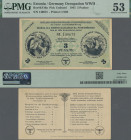 Estonia: Ostland Spinnstoffwaren-Punktwertschein, 3 Punkte 1945, P.NL (Ro.ES10a), PMG graded 53 About Uncirculated.
 [differenzbesteuert]