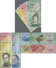 Venezuela: Banco Central de Venezuela, lot with 12 banknotes, series 2017, comprising 3x 5.000, 3x 10.000, 3x 20.000 and 3x 100.000 Bolivares, some wi...