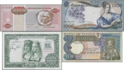 Alle Welt: Nice collection with 19 banknotes Spain, Portugal and Angola, comprising 500 Pesetas 1971 (P.153, XF), 1.000 Pesetas 1957 (P.149, XF), 500 ...