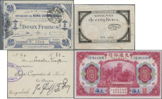 Alle Welt: Lot with 77 banknotes, lottery tickets and French Notgeld, comprising for example China lottery ticket 1926, China – Bank of Communications...
