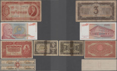 Alle Welt: Large box with more than 440 banknotes, Italian Mini-Assegni, Austrian Notgeld and coupons in F to UNC condition. Viewing recommended! (440...