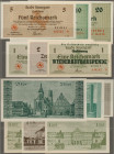 Deutschland - Alliierte Militärbehörde + Ausgaben 1945-1948: Stuttgart, Stadt, 1, 2, 5, 10, 20 Reichsmark, 1.5.1945, Erh. I, 5 Scheine, Wiederaufbausp...
