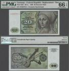 Deutschland - Bank Deutscher Länder + Bundesrepublik Deutschland: BBk I, 1960, 20 DM Ersatznote mit Serie Z/A, Ro.264e, P.20r, PMG geprüft 66 Gem Unci...