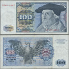 Deutschland - Bank Deutscher Länder + Bundesrepublik Deutschland: BBk I/IA, 1970, 100 DM, Serie NF/E, Ro.273b, gebrauchte Umlauferhaltung: F.
 [diffe...