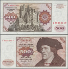 Deutschland - Bank Deutscher Länder + Bundesrepublik Deutschland: BBk IA, 1977, 500 DM, Serie V/P, Ro.279a, saubere Gebrauchserhaltung mit kleineren F...