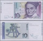 Deutschland - Bank Deutscher Länder + Bundesrepublik Deutschland: BBk III, 10 DM 1993, Serie GL/S, Fehlschnitt aus Bogen mit zusätzlichem Schriftzug ”...