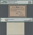 Deutschland - Nebengebiete Deutsches Reich: Danzig, Magistrat der Stadt, 2 Mark 1914, KN 6-stellig, Ro.ex782c, PMG geprüft 55 About Uncirculated NET. ...
