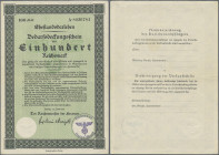 Deutschland - Sonstige: Ehestandsdarlehen, Lot mit 4 Bedarfsdeckungsscheinen zu 10, 20, 50 und 100 Reichsmark 1933, mit Stempeln verschiedener Finanzä...