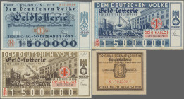 Deutschland - Sonstige: Kleines Lot 5 Stück, dabei: 3 x Geldlotterie der NSDAP Für Arbeitsbeschaffung (1933+1934), Prämienschein Reichslotterie der NS...