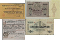 Deutschland - Sonstige: Album mit ca. 160 Banknoten, Kaiserreich bis Weimar, Länderbanknoten, etwas Reichsbahn und Post, dabei u.a. Baden 100 Mark 190...