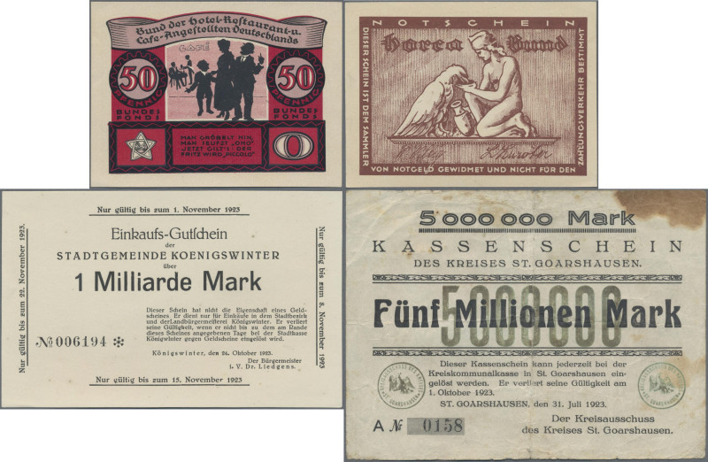 Deutschland - Notgeld: Notgeldschachtel mit 325 Scheinen, dabei 41 x Kleingeld, ...
