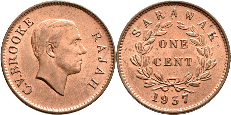 Malaysia: SARAWAK: 1 Cent 1937 H. KM# 18. Vorzüglich - Stempelglanz.
 [differen...