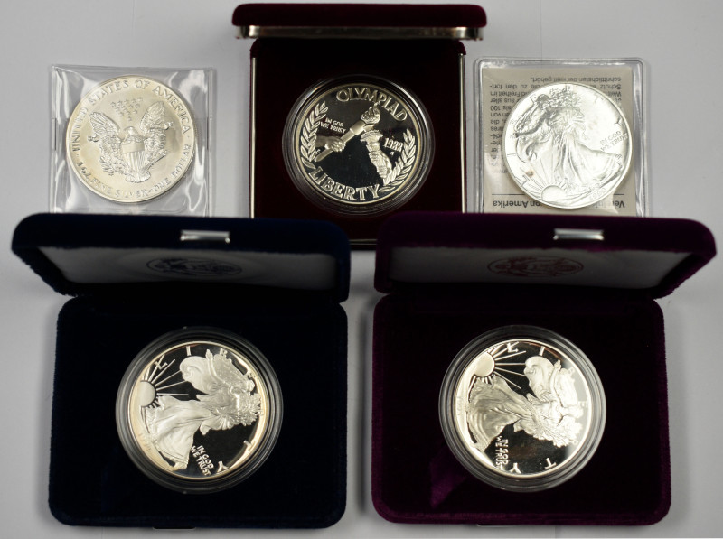 Vereinigte Staaten von Amerika: Silver Eagle: 1990 + 1991 in st sowie 1993 + 199...