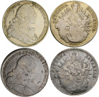 Altdeutschland und RDR bis 1800: Bayern, Maximilian III. Joseph 1745-1777: Madonnentaler 1757 + 1777 (Altvergoldung). Lot 2 Stück.
 [differenzbesteue...