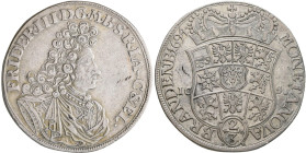 Altdeutschland und RDR bis 1800: Brandenburg-Preußen, Friedrich III. 1688-1701: 2/3 Taler 1694 ICS - Magdeburg. Davenport 274, v. Schrötter 179. 16,32...