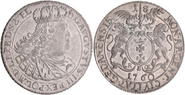 Altdeutschland und RDR bis 1800: Danzig Stadt, 18 Gröscher (Ort, 1/4 Reichstaler) 1760 mit Titel Augustus III. (Sachsen, Friedrich August II. 1733-176...