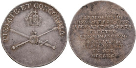 Altdeutschland und RDR bis 1800: Frankfurt: Silberabschlag vom Stempel des 3/4 Dukaten 1790, auf die Krönung Leopold II., Joseph/Fellner 936, Förschne...