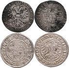 Altdeutschland und RDR bis 1800: Konstanz: Lot 2 Stück, Batzen 1519 mit Titel Maximilian I., Schulten 1703 und 10 Kreuzer o. J., mit Titel Ferdinand I...