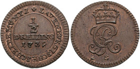 Altdeutschland und RDR bis 1800: Lauenburg, Georg II. von Braunschweig-Calenberg-Hannover 1727-1760: ½ Dreiling 1739 S. Monogramm GR. Welter 2663, Jae...