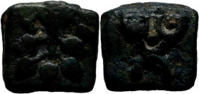 Altdeutschland und RDR bis 1800: Lindau: rechteckige Bronze Marke 17. Jhd., nicht näher bestimmt. Linde / Zange (?). 2,8 g, 12,3 x 13,2 mm. Mit ältere...