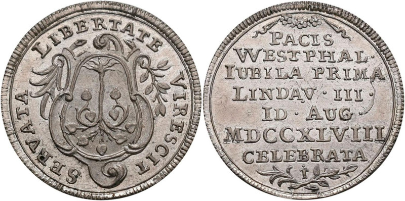 Altdeutschland und RDR bis 1800: Lindau: Silberabschlag von den Stempeln des ½ D...