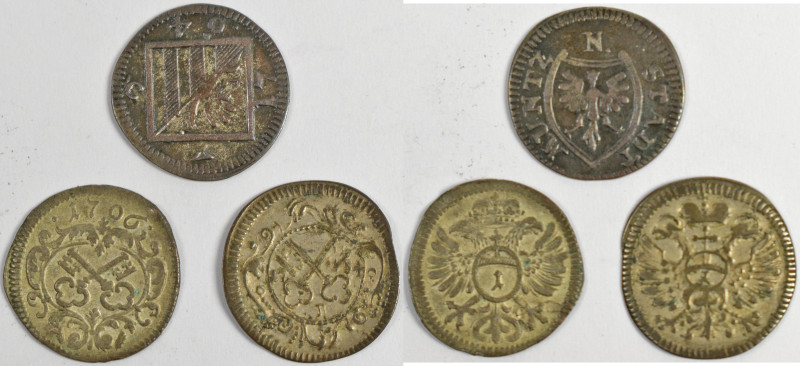 Altdeutschland und RDR bis 1800: Lot 3 Stück, Regensburg 1 Kreuzer 1706, 1 Kreuz...