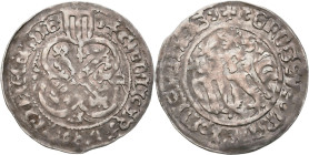 Altdeutschland und RDR bis 1800: Sachsen, Wilhelm III. von Thüringen 1445-1465 (1482): Pfahlschildgroschen / Schildgroschen o.J. Münzzeichen Mondsiche...