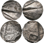 Altdeutschland und RDR bis 1800: Worms-Bistum, Konrad II. 1171-1192: 2 x Halbbrakteat, 0,81/0,82 g, Joseph 106,128, Knickspuren, schön, schön - sehr s...