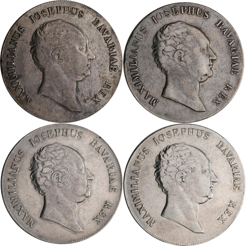 Bayern: Maximilian I. (IV.) Joseph 1799-1806-1825: Lot 4 x Kronentaler, dabei 18...