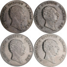 Bayern: Maximilian I. (IV.) Joseph 1799-1806-1825: Lot 4 x Kronentaler, dabei 1813, 1814, 1816 und 1817. AKS 44, Jaeger 14. Überwiegend sehr schön ode...