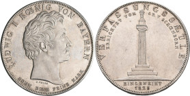 Bayern: Ludwig I. 1825-1848: Geschichtstaler 1828, Verfassungssäule. AKS 123, Jaeger 38. Kleine Kratzer, sehr schön - vorzüglich.
 [differenzbesteuer...