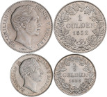 Bayern: Maximilian II. Joseph 1848-1864: 1 Gulden 1852, AKS 151, Jaeger 82. Kratzer, sehr schön. Dabei noch ½ Gulden 1859, AKS 152, Jaeger 81 in vorzü...