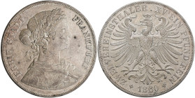 Frankfurt am Main: Freie Stadt: Doppelter Vereinstaler 1860 (Zwei Vereinsthaler), AKS 4, Jaeger 43. 37,03 g. Kleine Kratzer im Gesicht und im Feld, so...