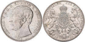 Hannover: Georg V. 1851-1866: Vereinstaler 1866 B, AKS 144b, Jaeger 96, Davenport 682, vorzüglich.
 [differenzbesteuert]