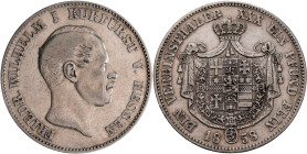 Hessen-Kassel: Friedrich Wilhelm I. 1847-1866: Taler 1858 (Vereinstaler) mit Signatur CP, AKS 62, Jaeger 48a, Thun 190. Sehr schön.
 [differenzbesteu...