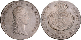 Sachsen: Friedrich August I. 1806-1827: Taler 1813 (Konventionstaler) SGH Dresden. AKS 12b, Variante Napoleonrand. Davenport 854, Jaeger 12. 27,95 g. ...