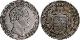 Sachsen: Friedrich August II. 1836-1854: Taler 1854 F. AKS 101, Jaeger 87, Thun 327. Kratzer, sehr schön.
 [differenzbesteuert]