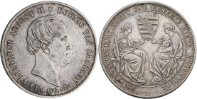 Sachsen: Friedrich August II. 1836-1854: Taler 1854 (Sterbetaler), auf seinen Tod, AKS 117, Jaeger 94, Davenport 881, sehr schön+.
 [differenzbesteue...