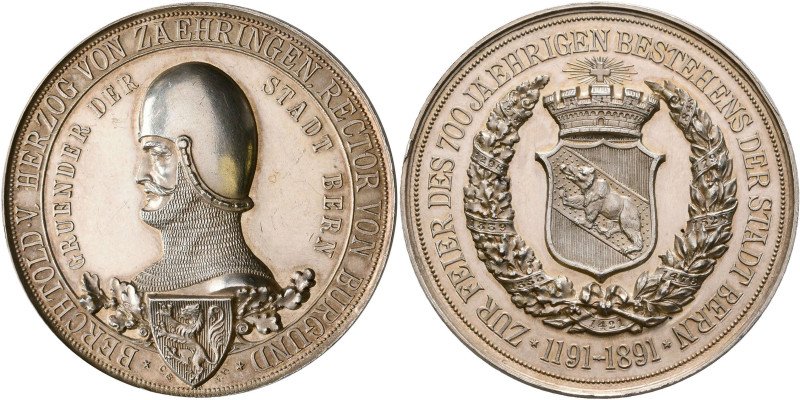Medaillen alle Welt: Schweiz/Bern: Silbermedaille 1891, auf die 700-Jahrfeier de...